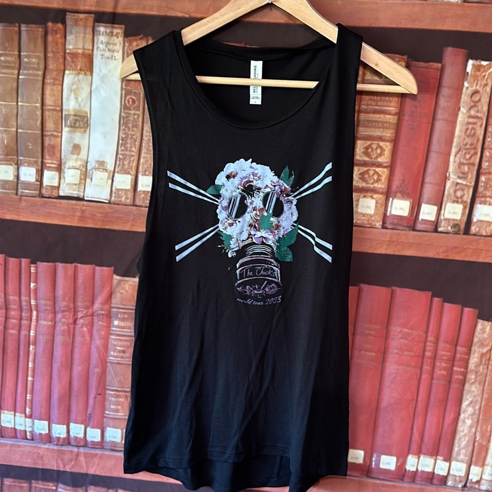 The Chicks 2023 Floral Gasmask World Tour Tank Top Black Large Official